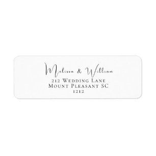 Elegant Black & White Wedding Return Address