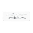 Elegant Black White Wedding Return Address