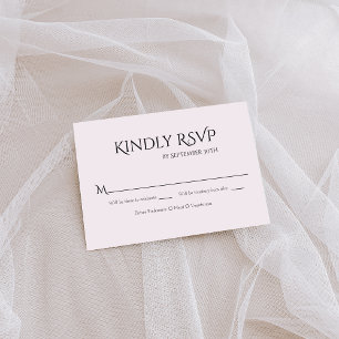 Elegant Black White Wedding RSVP Card