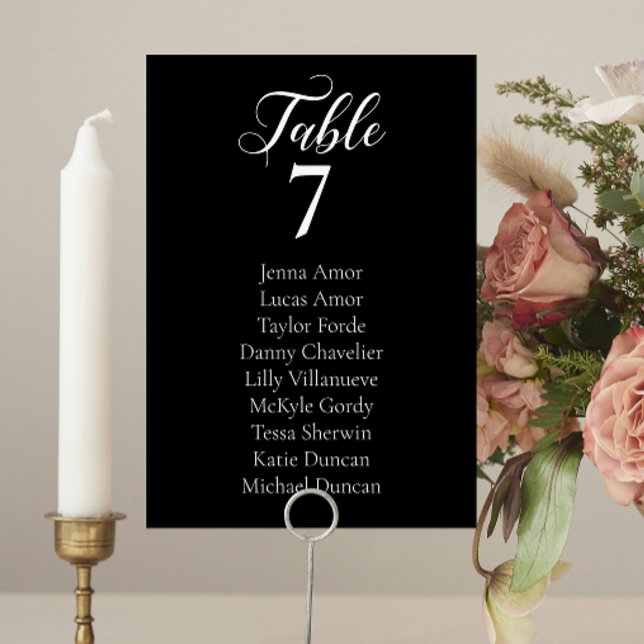 Elegant Black White Wedding Seating Chart Cards (Creator Uploaded)