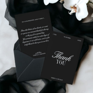 Elegant Black & White Wedding Thank You Card