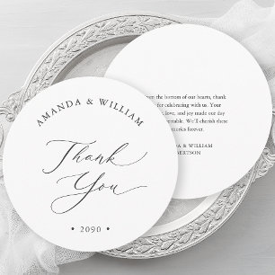Elegant Black & White Wedding Thank You Card