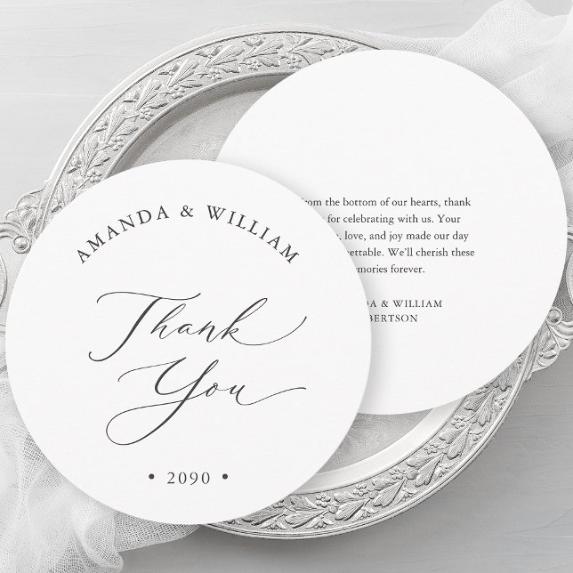 Elegant Black & White Wedding Thank You Card (Creator Uploaded)