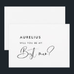 Elegant black & white Will you be my best man card<br><div class="desc">A modern typography and a classic black and white theme for your wedding stationery: choose this simple and elegant wedding suite. Fully customisable: you can change the background as well as the text colour as you like.</div>