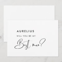 Elegant black & white Will you be my best man card