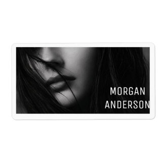 Elegant Black White Woman Portrait Name