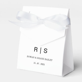 Elegant Black & WhiteMonogram Wedding Favour Box