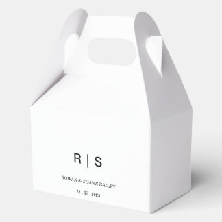Elegant Black & WhiteMonogram Wedding Favour Box