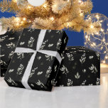 Elegant Black Winter Greenery Botanical Christmas Wrapping Paper<br><div class="desc">This elegant holiday wrapping paper features a beautiful pattern of watercolor white winter,  berries and foliage over a chic black background.  This wrapping paper coordinates with our Elegant Winter Greenery Botanical holiday photo cards.</div>