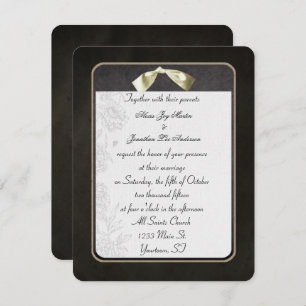 Elegant Black with Bow Invitation