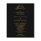 Elegant Black with Gold Monogram Wedding Program