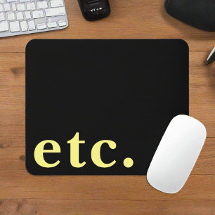 Elegant Black & Yellow Bold Typography Mouse Pad