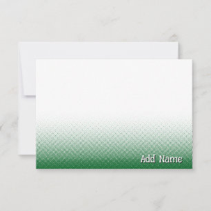 Elegant Blank All Occasion Custom Name Green White Card