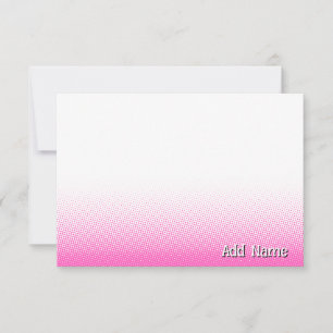 Elegant Blank All Occasion Custom Name Pink White Card