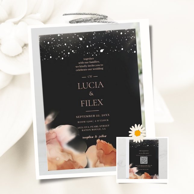 Elegant Blank And Orange Ink Wedding Invitation (Creator Uploaded)