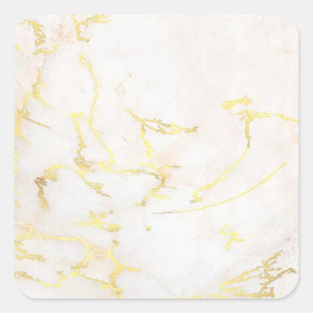Elegant Blank Template Gold Marble Add Your Text Square Sticker (Front)