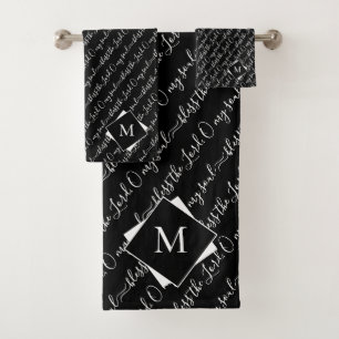 Elegant BLESS THE LORD   Monogram Bath Towel Set