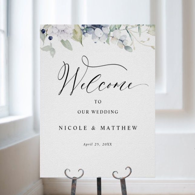 Elegant Bliss Vertical Welcome Wedding Sign (Creator Uploaded)