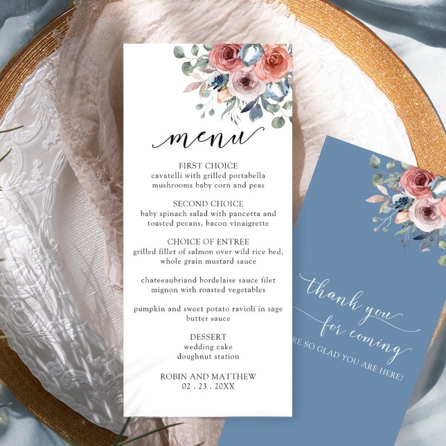 Elegant Blissful Floral Wedding Menu (Creator Uploaded)