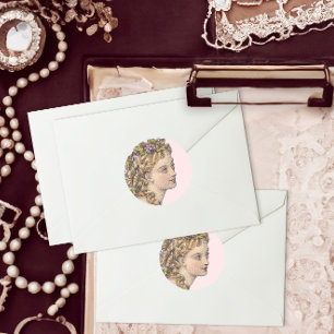 Elegant Blonde Victorian Woman Vintage Fashion Classic Round Sticker