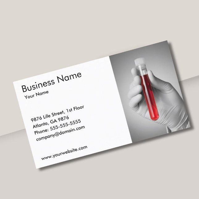 Elegant Blood Sample Health Service Doctor Business Card (Creator Uploaded)
