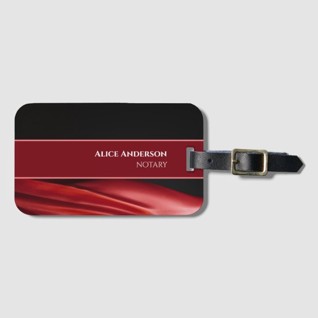Elegant bloody red luxurious feminine colourful luggage tag (Front Horizontal)