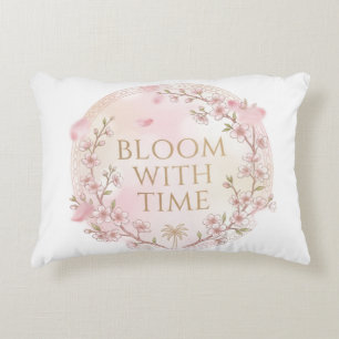 Elegant "Bloom With Time" Floral Pillow