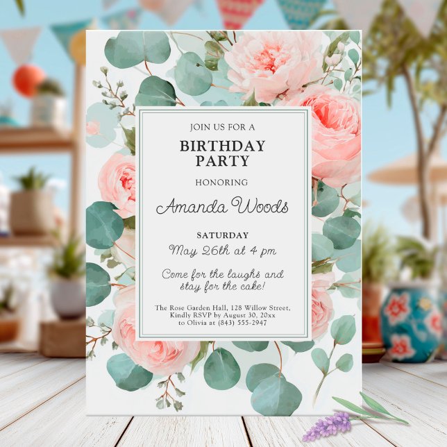 Elegant Blooming Birthday Party Invitation (Creator Uploaded)