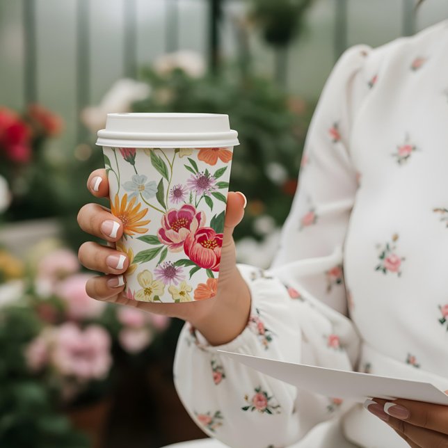 Elegant Blooming Floral Botanical Garden Girly Paper Cups (Elegant Blooming Floral Botanical Garden Girly Paper Cups)