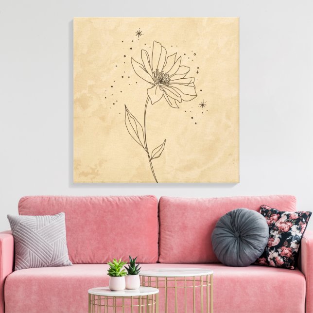 Elegant Blooming Flower Art Print | Minimalist  (Insitu(LivingRoom))