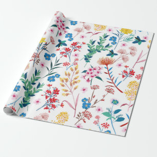 Elegant Blooming Garden floral in small hand draw Wrapping Paper