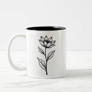 Elegant Blooming Line Art Mug – Minimalist Modern 