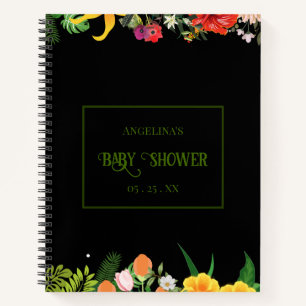Elegant Blossom Baby Shower Gift List Notebook