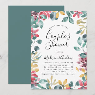 Elegant Blossoms Floral Couple's Shower Invitation