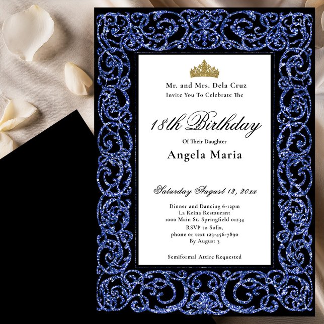 Elegant Blue 18th Birthday Debut Invitation (Creator Uploaded)