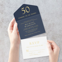Elegant Blue 50th Birthday Party