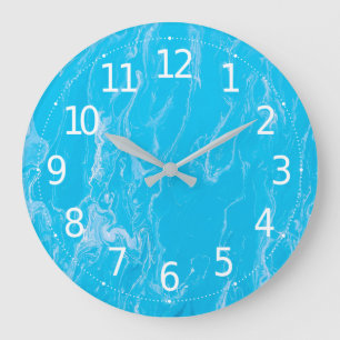 Elegant Blue Abstract Artwork Wall Clock