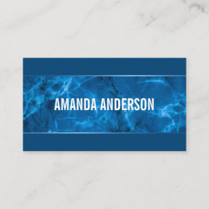 Elegant Blue Abstract Marble Design Business Card