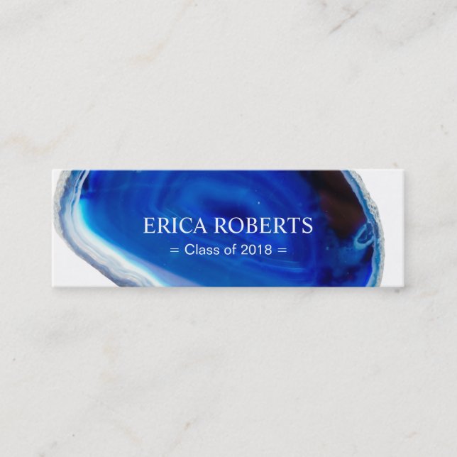 Elegant Blue Agate Graduation Name Insert (Front)