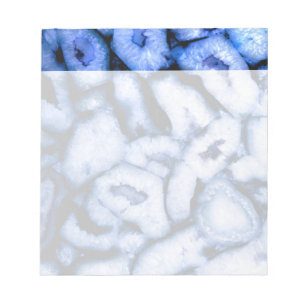 Elegant blue agates blue gemstones blue quartz notepad