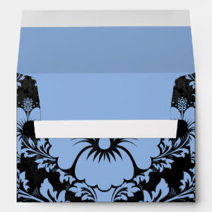 Elegant blue and black damask Christmas elegant En Envelope