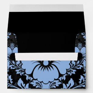 Elegant blue and black damask Christmas elegant Envelope