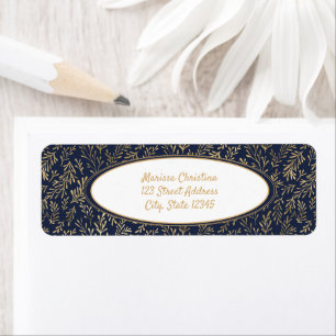 Elegant Blue and Gold Floral Pattern