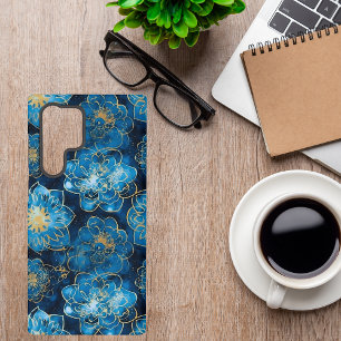 Elegant Blue and Gold Floral - Stylish Botanical  Samsung Galaxy Case
