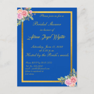 Elegant Blue and Gold Invitation