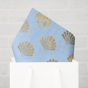Elegant Blue and Gold Nautical & Vintage Patterns Tissue Paper