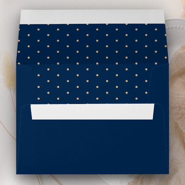 Elegant Blue and Gold Polka Dots Envelope (Creator Uploaded)