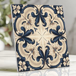 Elegant Blue and Ivory Baroque Tile<br><div class="desc">Add timeless sophistication to your décor with this elegant tile featuring intricate Baroque-style floral scrollwork in rich navy blue and ivory tones. The delicate patterns are accentuated by subtle shading, creating a hand-painted appearance with a luxurious old-world charm. Perfect for backsplashes, accent walls, or flooring, this tile transforms any space...</div>