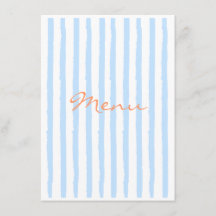 Elegant blue and orange Menu
