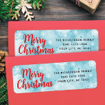 Elegant Blue and Red Merry Christmas<br><div class="desc">These modern blue and red Christmas return address labels feature the typography design with the template to type your address. The "Merry Christmas" saying is in red casual script.</div>